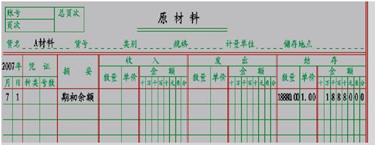 数量金额式账簿