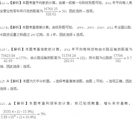 2013年北京公务员考试行测真题参考答案